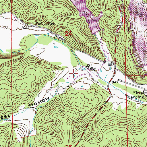 Topographic Map of Vest Hollow, MO