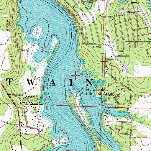 Topographic Map of Viney Creek, MO