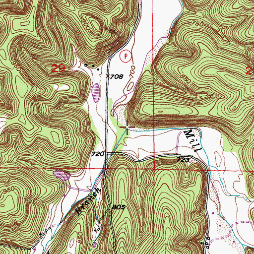 Topographic Map of Wagner Branch, MO