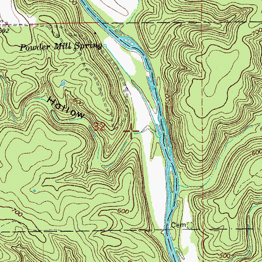 Topographic Map of Walker Hollow, MO