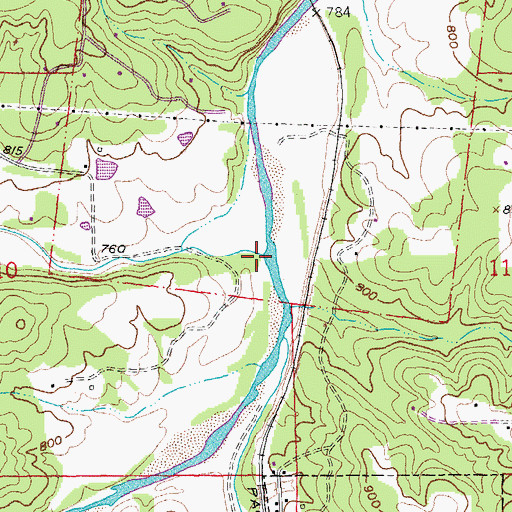 Topographic Map of Wallen Creek, MO