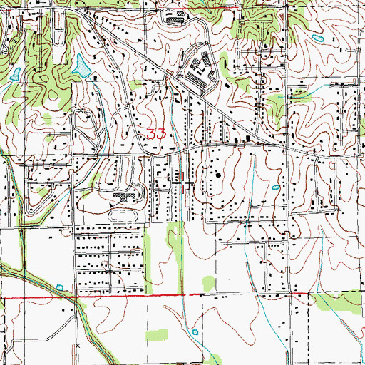 Topographic Map of Center Hill Park, AR