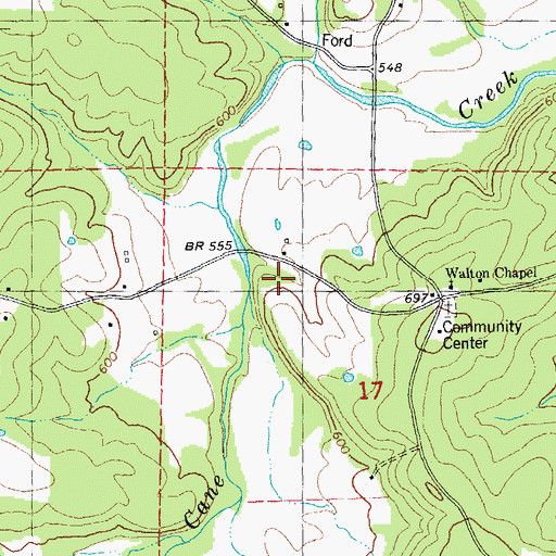 Topographic Map of Walton School (historical), MO