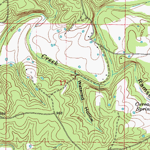 Topographic Map of Watered Hollow, MO