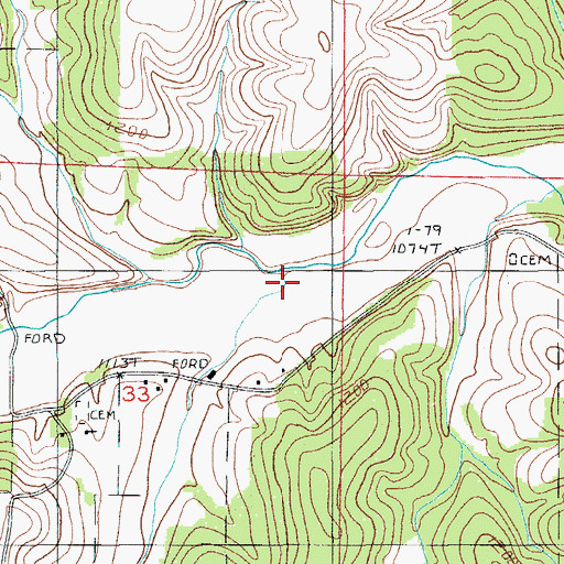 Topographic Map of Webb Creek, MO