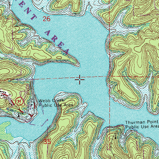 Topographic Map of Webb Creek, MO