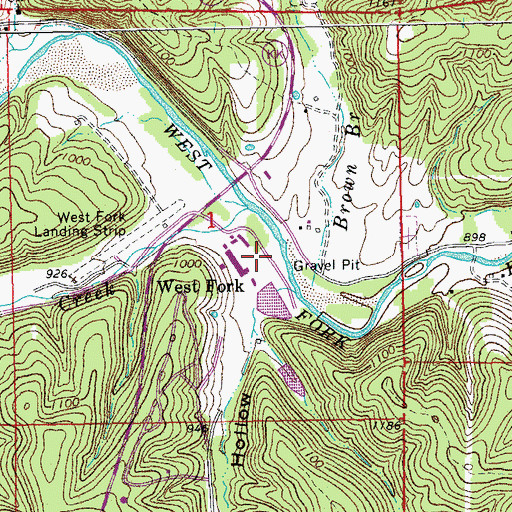 Topographic Map of West Fork, MO