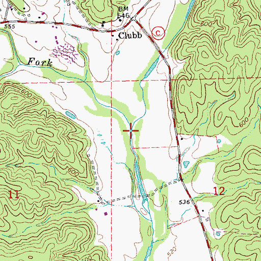 Topographic Map of West Fork Bear Creek, MO
