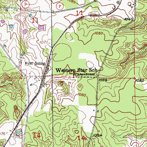 Topographic Map of Western Star School (historical), MO
