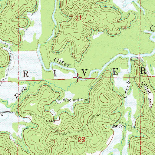 Topographic Map of Wet Fork, MO