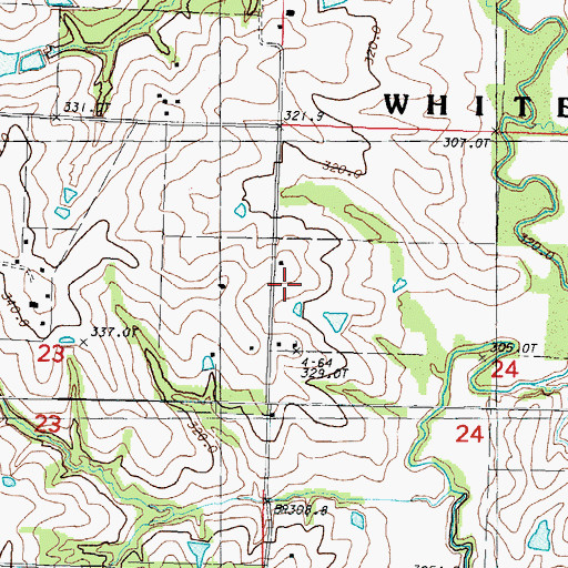 Topographic Map of White Cloud Cemetery, MO