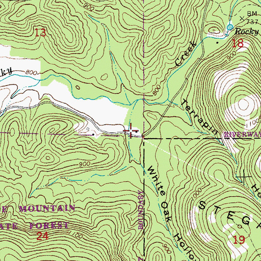 Topographic Map of White Oak Hollow, MO