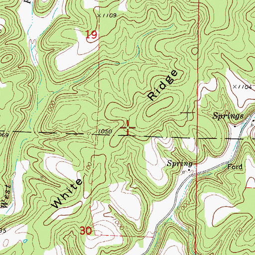 Topographic Map of White Ridge, MO