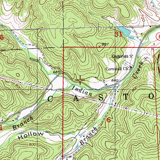 Topographic Map of White Spring Branch, MO