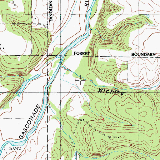 Topographic Map of Wichita Hollow, MO