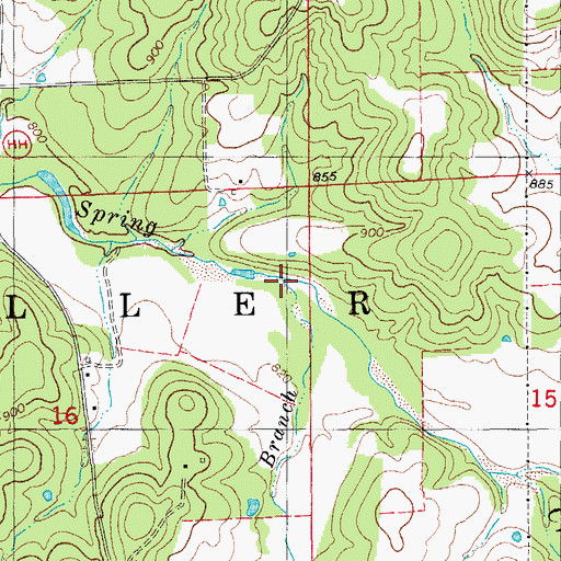 Topographic Map of Wildcat Branch, MO