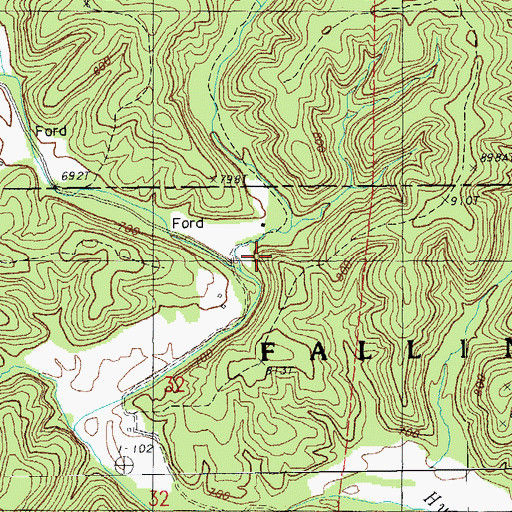 Topographic Map of Wildcat Hollow, MO