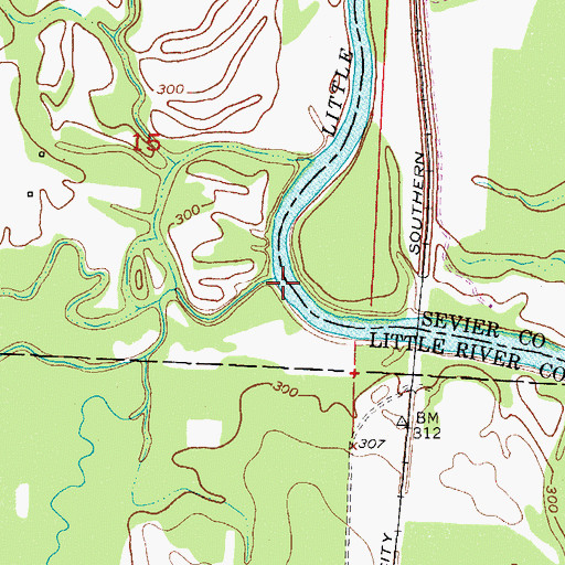 Topographic Map of Green Wood Shoals, AR
