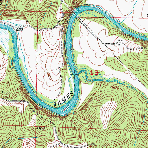 Topographic Map of Wilson Run, MO