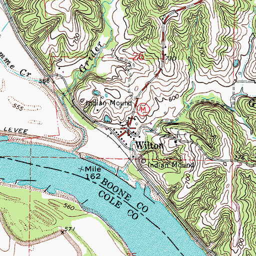 Topographic Map of Wilton, MO