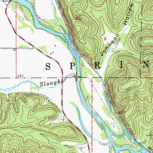 Topographic Map of Wingo Slough, MO