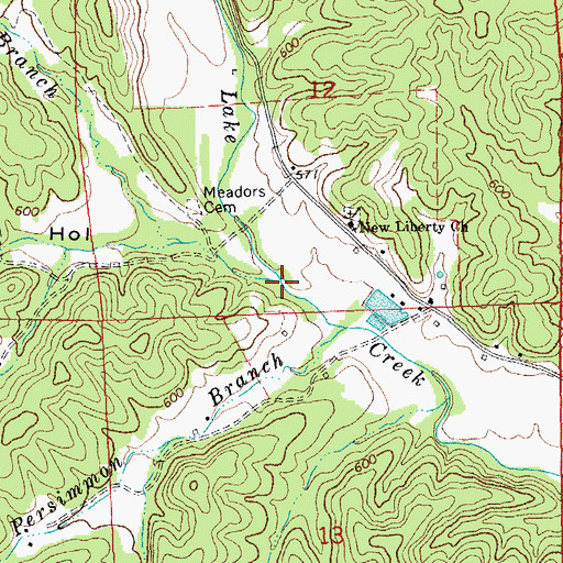 Topographic Map of Wolf Branch, MO
