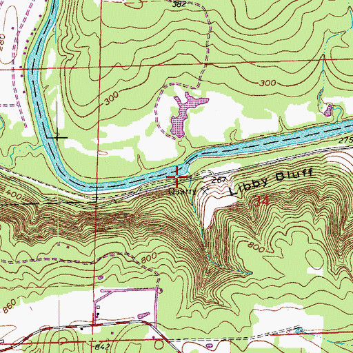 Topographic Map of Libby (historical), AR
