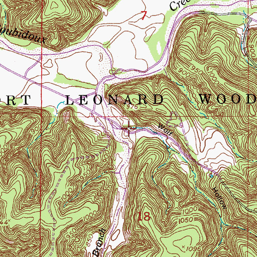 Topographic Map of Wolf Hollow, MO