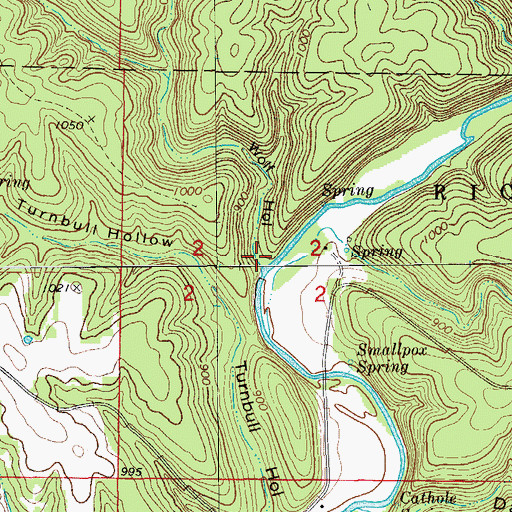 Topographic Map of Wolf Hollow, MO