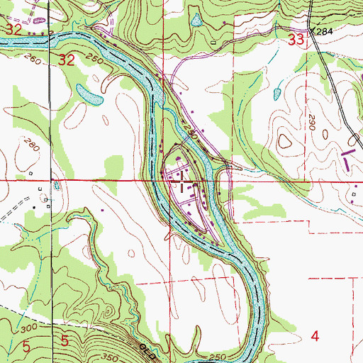 Topographic Map of Rainbow Island, AR