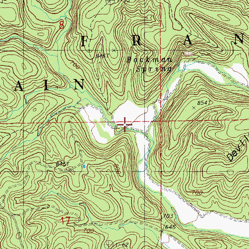 Topographic Map of Wolfpen Hollow, MO