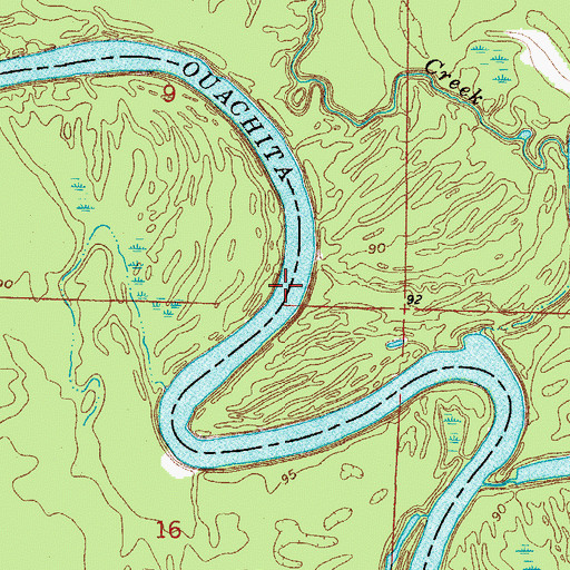 Topographic Map of English Bee Shoal, AR