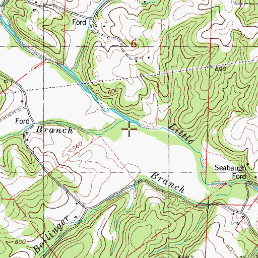 Topographic Map of Yantz Branch, MO