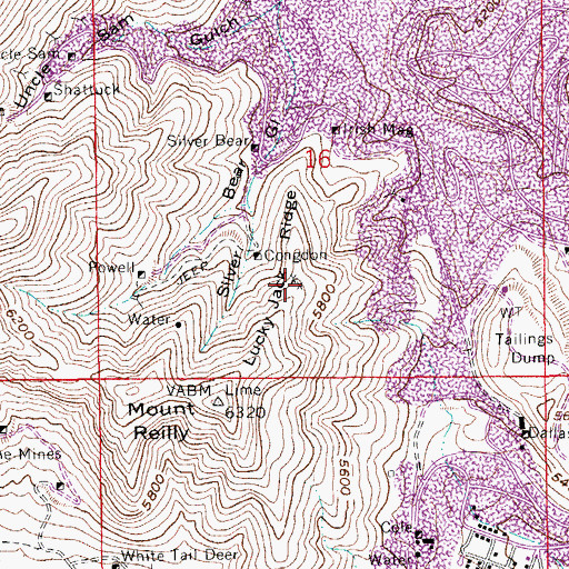 Topographic Map of Lucky Jack, AZ