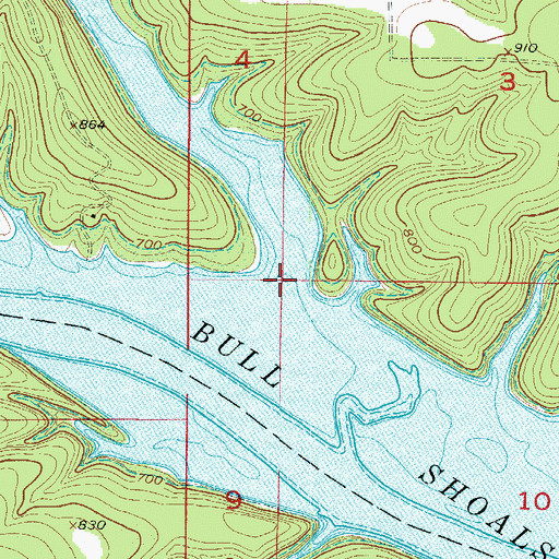 Topographic Map of Yocum Creek, MO