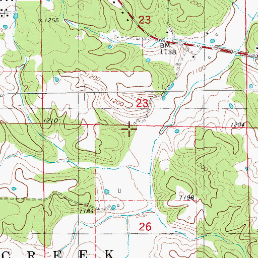 Topographic Map of Young School (historical), MO