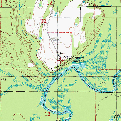 Topographic Map of Blanchton, AR