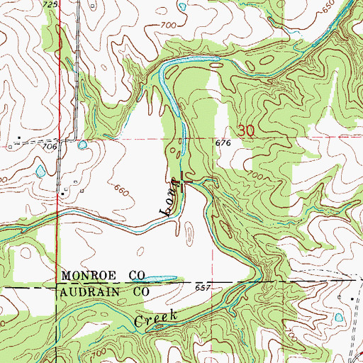 Topographic Map of Youngs Creek, MO