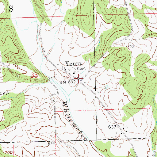 Topographic Map of Yount, MO