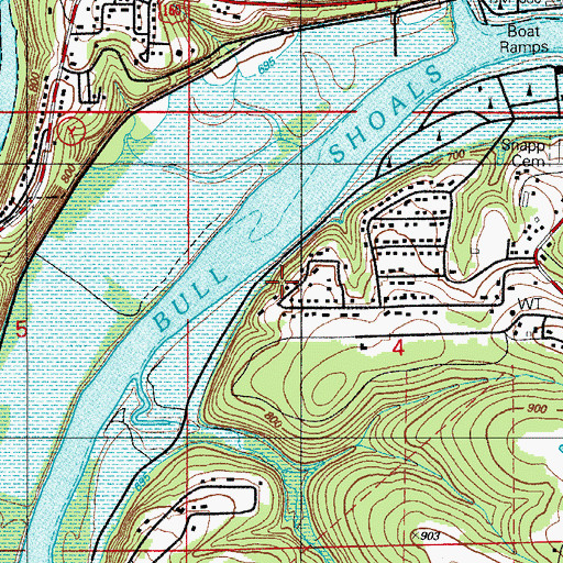 Topographic Map of River Run Public Use Area, MO