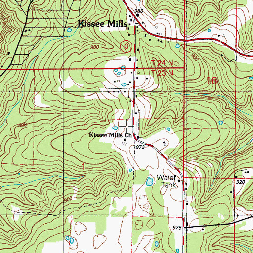 Topographic Map of Kissee Mills Cemetery, MO