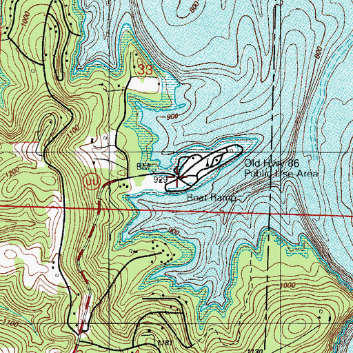Topographic Map of Old Highway Eighty-Six Public Use Area, MO