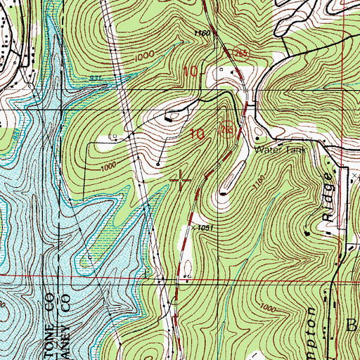 Topographic Map of Long Creek Public Use Area, MO