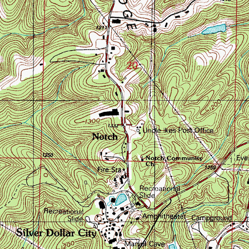 Topographic Map of Notch, MO