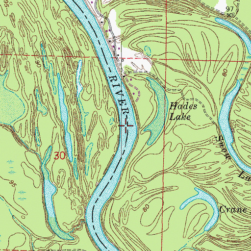 Topographic Map of Haidee Shoals, AR