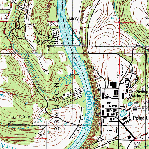 Topographic Map of Cooper Creek, MO