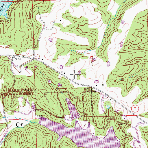 Topographic Map of Barks, MO