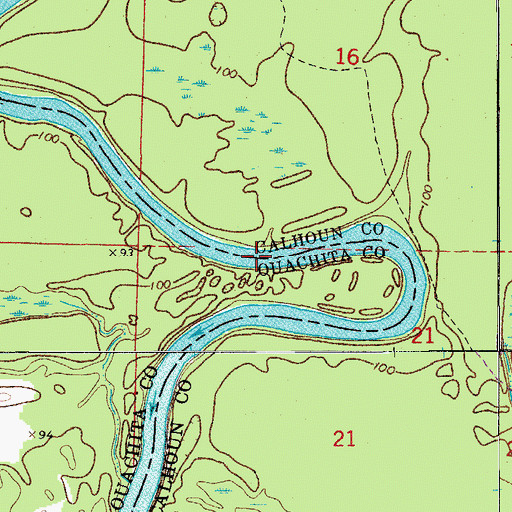 Topographic Map of Little Buffalo Shoals, AR