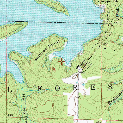 Topographic Map of Rockwood Point Recreation Area, MO