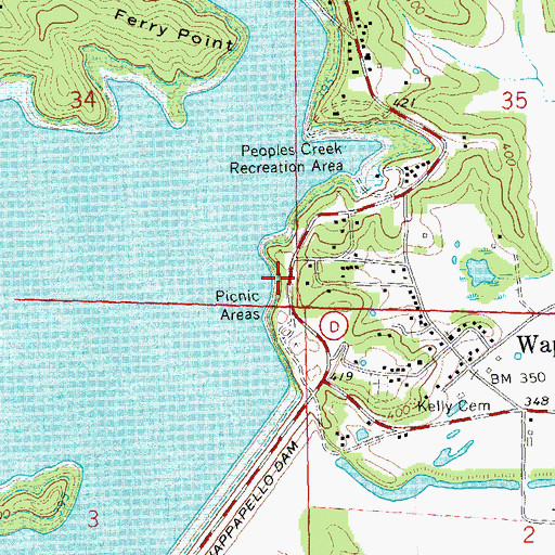 Topographic Map of Eagle Point Recreation Area, MO